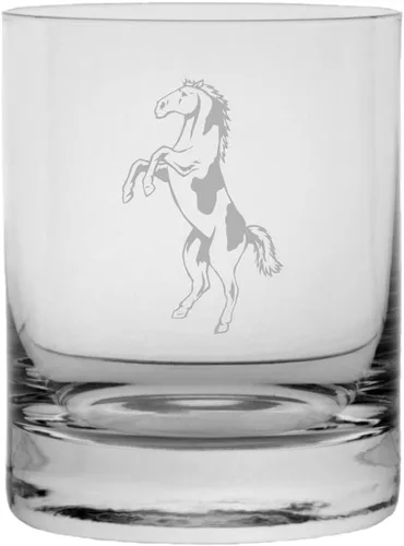 Vista 8 de Abaco Barb - Vaso de whisky con temática de caballo grabado (10.25 onzas)