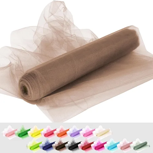 Vista 23 de Rollos de tela de tul, 54 pulgadas por 10 yardas (30 pies), cinta de tul para decoración de fiestas de boda, rollo de tela transparente en bobina