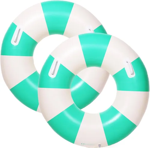 Vista 9 de Flotadores inflables de piscina para adultos, flotadores inflables para anillo de natación para adultos, balsa de piscina inflable para verano