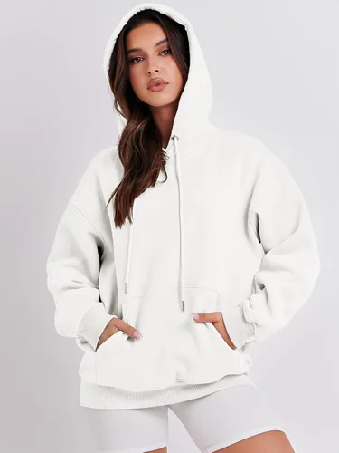 Vista 6 de ANRABESS Sudaderas con capucha de forro polar de gran tamaño para mujer, sudaderas casuales para otoño, moda 2023, trajes de moda Y2K