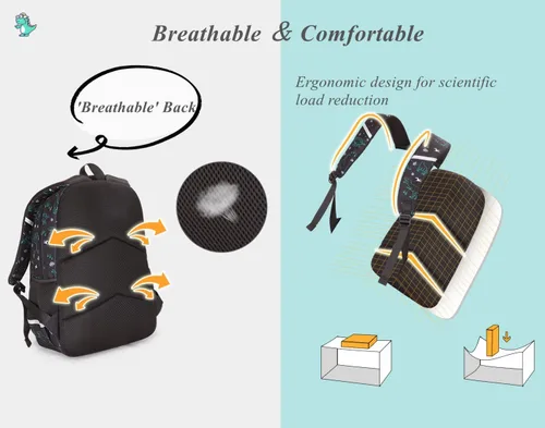 Vista 6 de Mochila escolar con estampado de galaxias para niños de secundaria y primaria