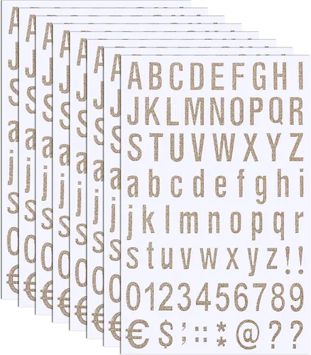Vista 13 de 8 hojas de kit de letras y números de vinilo autoadhesivo, calcomanías de números para buzón, señales, ventana, puerta, automóviles, camiones Juego
