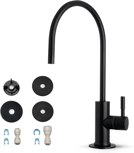 Vista 13 de iSpring GA1-AW llave de diseñador para filtro de agua, de gran capacidad, en bronce sólido, 14 onzas, 6.5 pulgadas x 11 pulgadas, estilo europeo