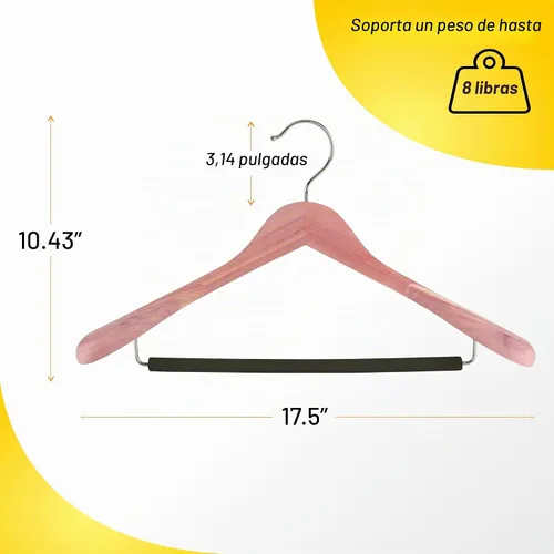 Vista 6 de DEILSY™ - Perchas de cedro para hombre, paquete de 5 perchas anchas