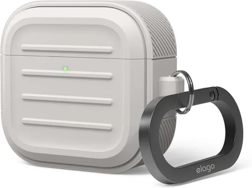 Vista 10 de Elago Armor - Funda para AirPods 4 Mosquetón incluido, soporta carga inalámbrica, resistente a los golpes, protección completa (negro)