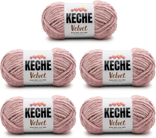 Vista 38 de Keche Hilo para ganchillo, hilo de terciopelo, chenilla suave, manta de bebé voluminosa amigurumi Yarn 3.53 oz (132 yardas) - Arona