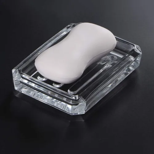 Vista 5 de MDLUU Paquete de 2 jaboneras de vidrio, bandeja decorativa para guardar jabón para ducha, bañera, fregadero de baño, fregadero de cocina (cuadrado)