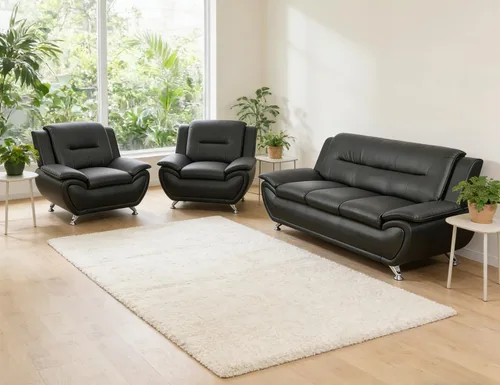 Vista 34 de Sofás de cuero para sala de estar, juego de sofá seccional, juego de 2 piezas de muebles para sala de estar, juego de sofá y sofá biplaza