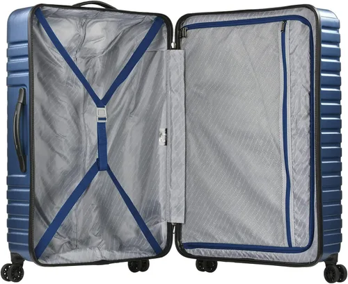 Vista 7 de U.S. Traveler Boren - Maleta de viaje de policarbonato resistente con 8 ruedas giratorias, asa de aluminio