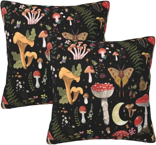 Vista 16 de Juego de 2 fundas de almohada decorativas con diseño de campanas de árbol de Navidad de 16 x 16 pulgadas, fundas de almohada decorativas