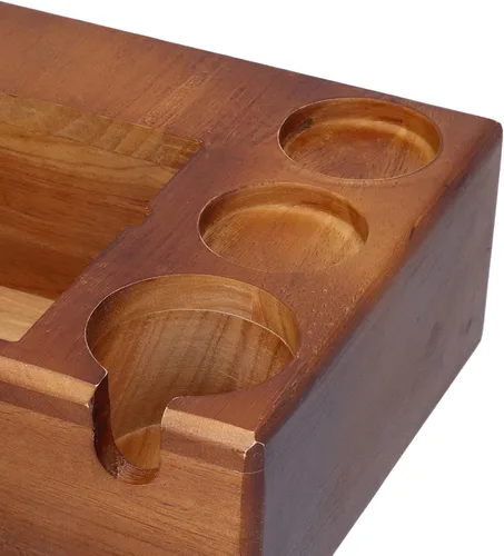 Vista 9 de Soporte de café con caja de café, soporte de madera para café, soporte antideslizante para distribuidor de mango de café, contenedor