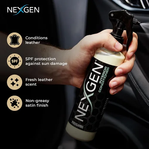 Vista 4 de Nexgen Acondicionador interior (galón) – Fórmula no grasosa, de bloqueo UV, aroma de cuero fresco, detalles de automóvil sobre la marcha