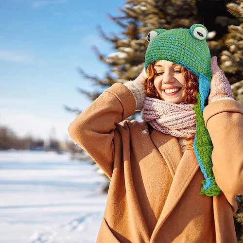 Vista 7 de Gorro de invierno tejido a mano suave y cálido para adultos