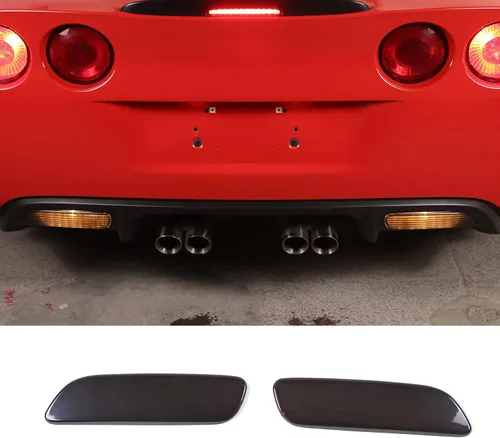 Vista 6 de Funda para faro antiniebla delantero ahumado para coche, compatible con Chevy Corvette C6 2005-2013, moldura de protección para parachoques