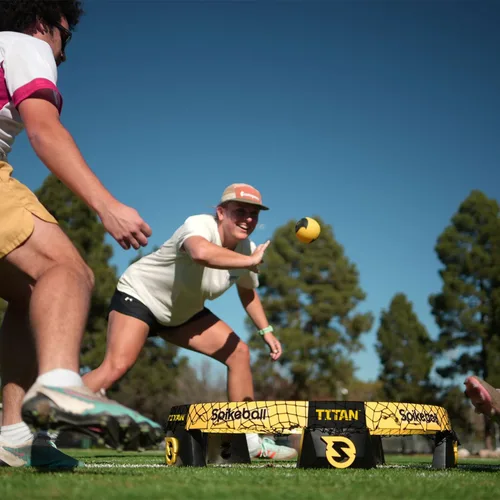 Vista 8 de Spikeball Titan Game Set - Marco más fuerte y estabilidad mejorada, incluye 1 pelota Pro y 1 pelota Atlas, lista para competición, portátil