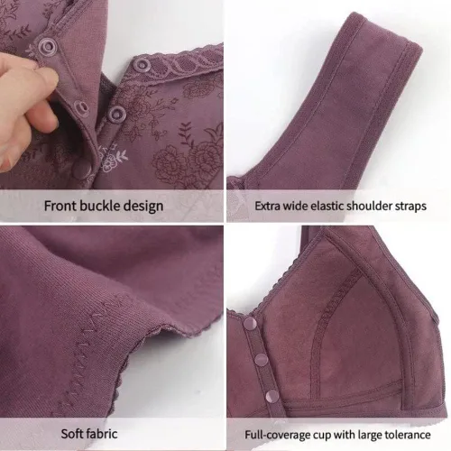 Vista 4 de Wmstylist.Com Brasier de estilista Wm para personas mayores, cierre frontal, glamorette con cierre frontal para mujer poscirugía