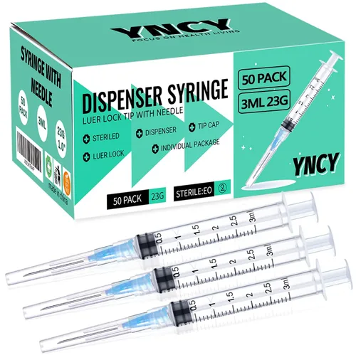 Vista 6 de Paquete de 4 jeringas desechables de 0.1 fl oz con jeringas Luer Lock de 23 Ga de 1.0 pulgadas, envueltas esterilizadas individuales
