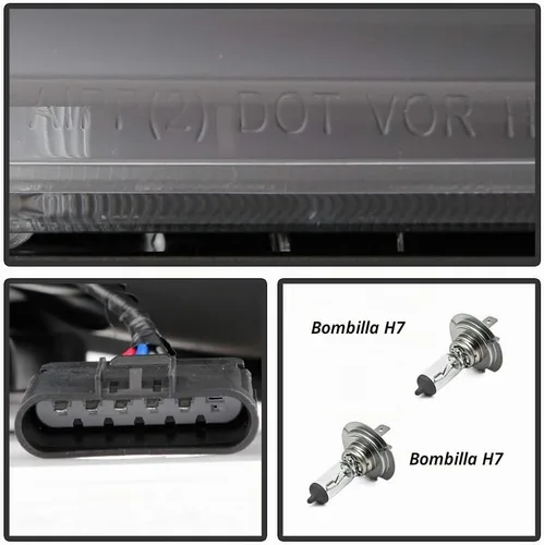 Vista 7 de ACANII - Para GMC Acadia 2007-2012 carcasa negra, proyector de faros delanteros, conjunto de pares de repuesto izquierdo+derecho