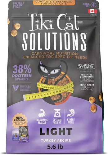 Vista 10 de Tiki Cat Born Carnivore - Alimento seco para gatos de peso óptimo, Turquía, bolsa de 2.8 libras