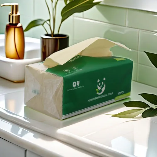 Vista 6 de Pañuelos faciales de bambú suaves y duraderos, papel facial natural sin blanquear de 3 capas, uso seco o húmedo, 12 paquetes