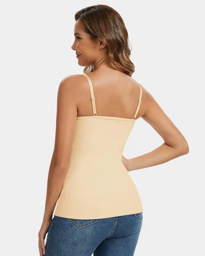 Vista 2 de WOWENY Camiseta sin mangas de forro polar térmico para mujer, sin mangas, cuello corazón, chaleco de invierno, ropa interior, camiseta cálida