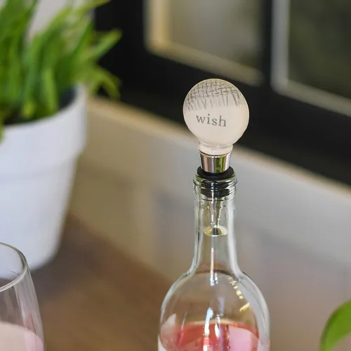 Vista 4 de Wish - Tapón para botella de vino de acero inoxidable y gres gris acolchado 4 x 2