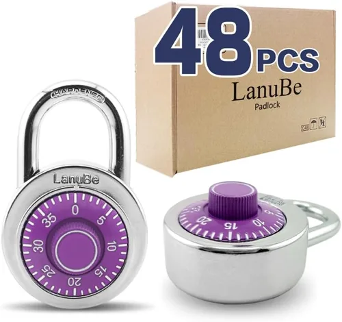 Vista 10 de LanuBe Candado combinado, 2 pulgadas de ancho, placa de esfera negra de 3 pulgadas de altura, 3 dígitos únicos, paquete de 1 código para casillero 1