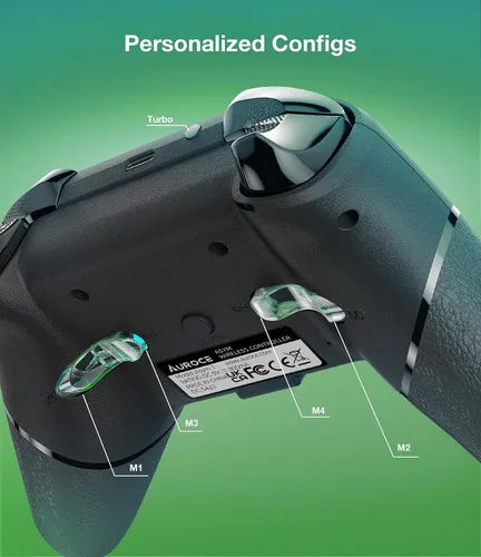Vista 4 de AUROCE Wireless Controller for PS4 ProSlimPC, PS4 Controller Pro Gamepad with ALPS Joystick Hall Trigger Dual Vibration Mapping Button, Substitute