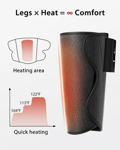 Vista 4 de CINCOM - Masajeador de piernas con calor y compresión de aire, masajeador de pantorrillas inalámbrico para circulación y alivio del dolor