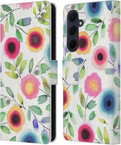 Vista 207 de Head Case Designs Officially Licensed Ninola Ditsy Flowers Yellow Nature Bold Leather Wallet Case Compatible with Samsung Galaxy A07 4G