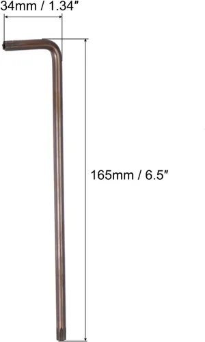 Vista 2 de uxcell T30 Anti Tamper Proof Torx Star Key Bit Llave, forma de L 6.5 pulgadas brazo largo, acero S2