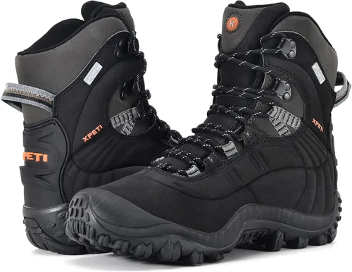 Vista 4 de Manfen Botas de senderismo impermeables Thermator de tiro medio para hombre, botas de senderismo para exteriores, 7
