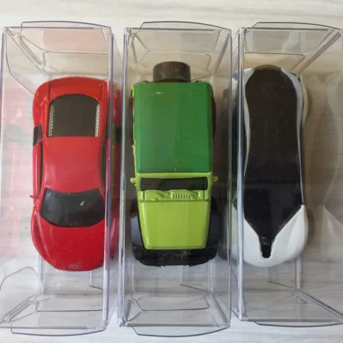 Vista 3 de 100 cajas de exhibición de plástico para modelos de automóvil de juguete a escala 1/64, caja protectora de PVC transparente para modelos