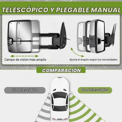 Vista 6 de Switchback Espejos de Remolque para Chevy Silverado GMC Sierra 2003-2007 Espejo Lateral con Señal de Giro Dinámica Luz de Marcha Lámpara de Respaldo