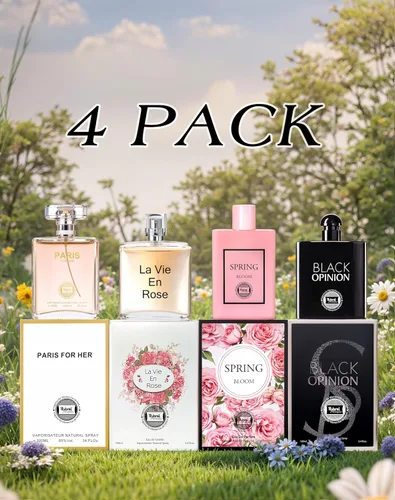 Vista 2 de Hybrid & Company Mujer 4 unids Black Opinion La Vie En Rose Paris Para Su Primavera Floración Perfume Natural Spray Fresco Fragancia