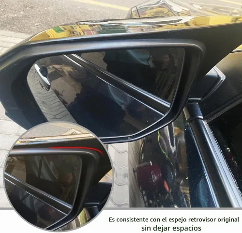 Vista 4 de Cubierta de espejo retrovisor lateral de cuerno de buey para automóvil, protector de espejo retrovisor, cubiertas de decoración, accesorios