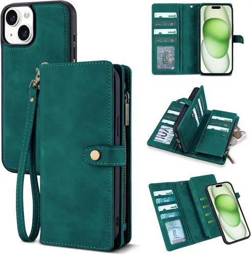 Vista 86 de TwoHead Funda tipo cartera para iPhone 12 Pro Max con tarjetero, funda magnética desmontable para teléfono 12 Pro Max, piel sintética, a prueba