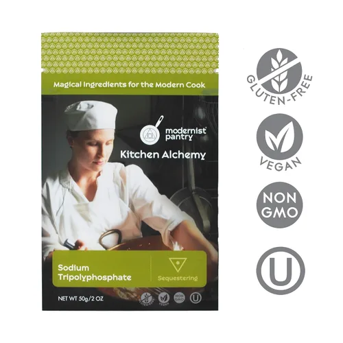 Vista 2 de Tripolifosfato de sodio puro Sin OMG, vegano, sin gluten, certificado OU Kosher (Gastronomía molecular), 50 g/2 oz