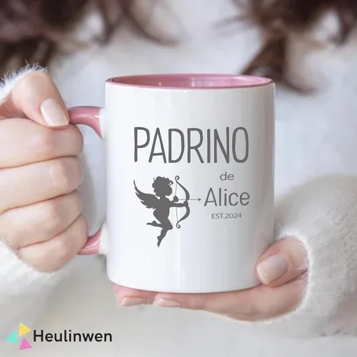 Vista 5 de Padrinos De Bautizo Propuesta Set 2 Tazas Café 11 oz, Quieres Ser Mi Madrina est 2024, Regalo de propuesta de padrinos, para Niño, Niña, Padrinos