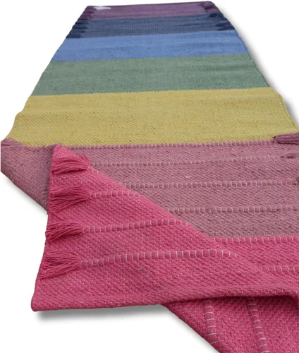 Vista 26 de Jaipur Art & Rugs - Alfombra de yoga de algodón, respetuosa con el medio ambiente, tejida a mano, gruesa (0.945 x 2.835 x 0.197 in)
