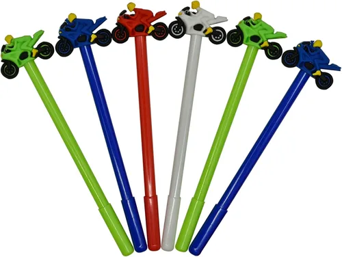 Vista 7 de Maydahui 12 bolígrafos geniales para automóvil, divertidos bolígrafos de gel de carreras de motocicleta en tinta negra para niños, escuela, oficina