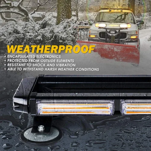 Vista 4 de Xprite Barra de Luces Estroboscópicas Intermitentes LED COB Ámbar para Techo de Doble Cara de 21" de Alta Visibilidad Luces de Baliza de Advertencia