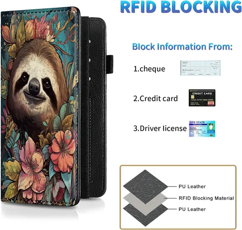 Vista 42 de Funda para chequera para hombres y mujeres, cartera de cuero RFID con ranuras para tarjetas de crédito, soporte de cheques duplicados personales