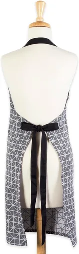 Vista 2 de DII Delantal de chef unisex jacquard geométrico negro y blanco, 32x28, triángulo