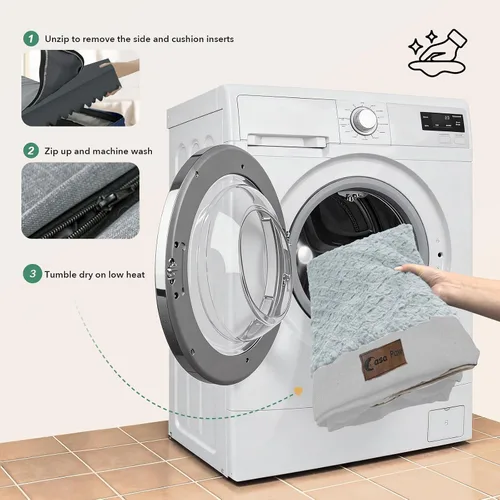 Vista 100 de Camas ortopédicas para perros grandes, cama de espuma viscoelástica impermeable para mascotas grandes con lados 89x56 cm, sofá para perros grandes