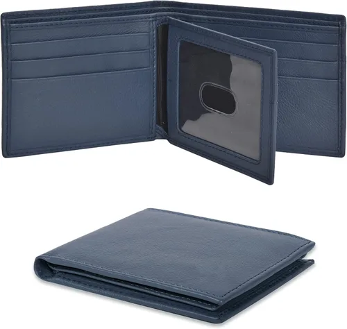 Vista 46 de Carteras RFID delgadas para hombres - Cartera de bolsillo frontal de piel genuina