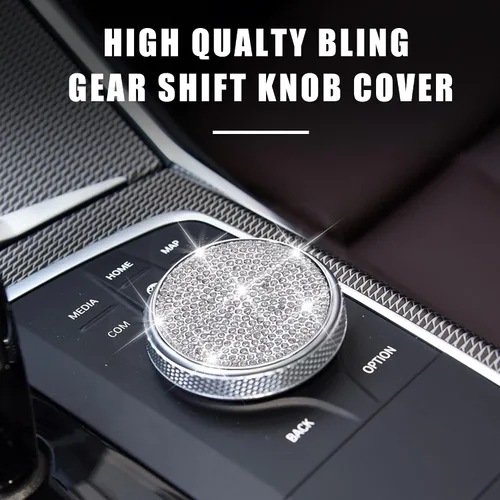 Vista 6 de Bling Media - Cubierta de botón iDrive, accesorios de automóvil, calcomanías de metal para decoración interior de automóvil, piezas para BMW 330 i