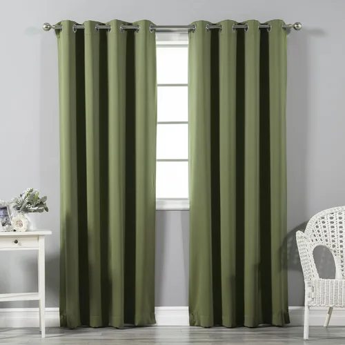 Vista 15 de Best Home Fashion Cortinas opacas con aislamiento térmico, ojales de acero inoxidable y níquel, color rosa bebé, 52 pulgadas de ancho x 63 pulgadas