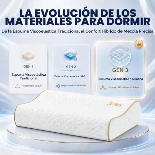 Vista 3 de jiaao Ergonomic Cervical Neck Pillow,Adaptive Side Sleeper Pillow Blanco