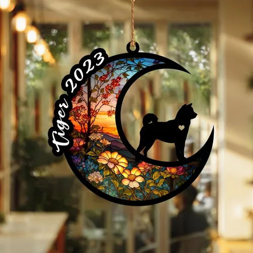 Vista 4 de Atrapasoles conmemorativo para perros, regalo de condolencia de perro de la pérdida del bulldog americano, regalos conmemorativos para los amantes